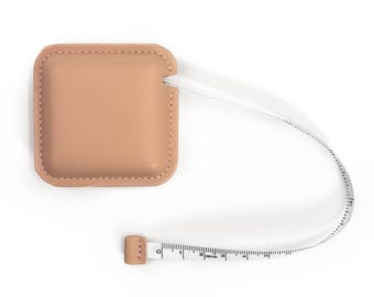 Measuring tape in inches (60'') and centimeters (150 cm) in pink faux leather, Gift for knitter