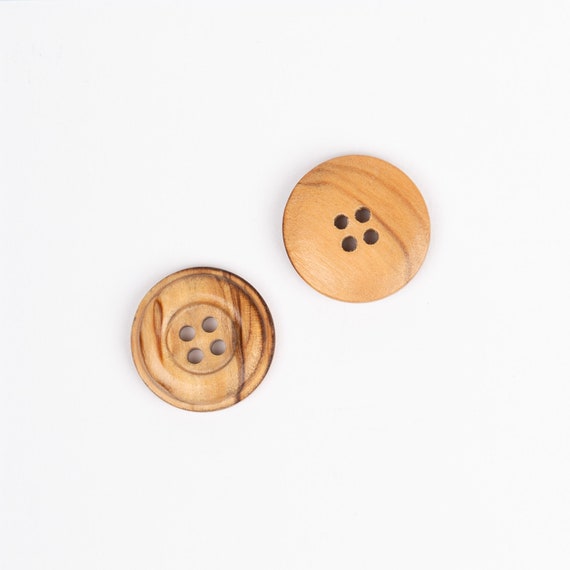 Botones redondos de madera de olivo Botones naturales Botones de madera  para niños Diámetro 15 mm-20 mm-25 mm Botones de cuatro agujeros / Cantidad  1 botón -  México