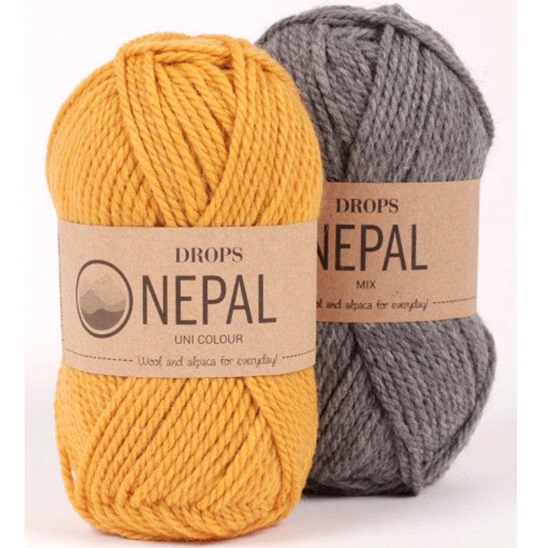 DROPS Nepal Wool yarn Knitting yarn Aran weight yarn Etsy
