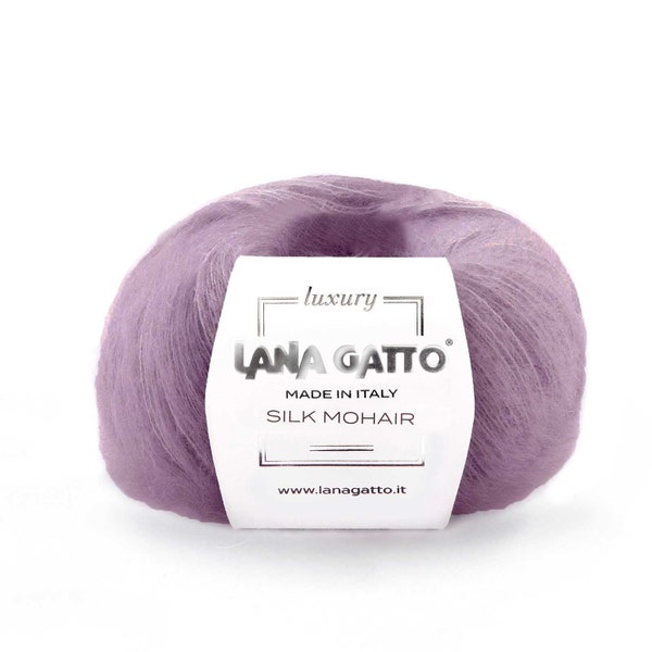 Kid mohair yarn and silk LANA GATTO Silk Mohair yarn, Lace yarn, Mohair silk yarn, Knitting yarn