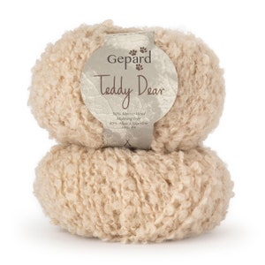 TEDDY DEAR Filato Gepard garn Boucle 50 g 75 m Filato moda in lana di alpaca e merino