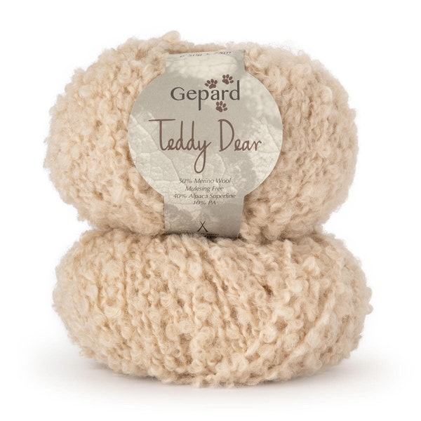 TEDDY DEAR Gepard garn Filato Boucle 50 g 75 m Filato moda alpaca e lana merino