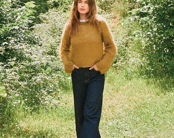 Padrão de tricô para suéter raglan iniciante: Mohair grosso para iniciantes (Sandnes Garn 2507) - Requer compra de fio