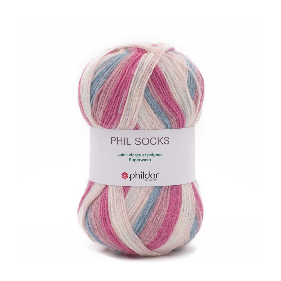 Phildar Super Baby Sport Weight Yarn - 30% Lambswool 70% Acrylic Blend For Baby Knitting Projects (Rose Color)