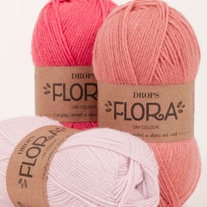 Alpaca and Wool yarn DROPS FLORA Yarn for knitting Sock yarn Crochet yarn Thin yarn Wool blend yarn image 10
