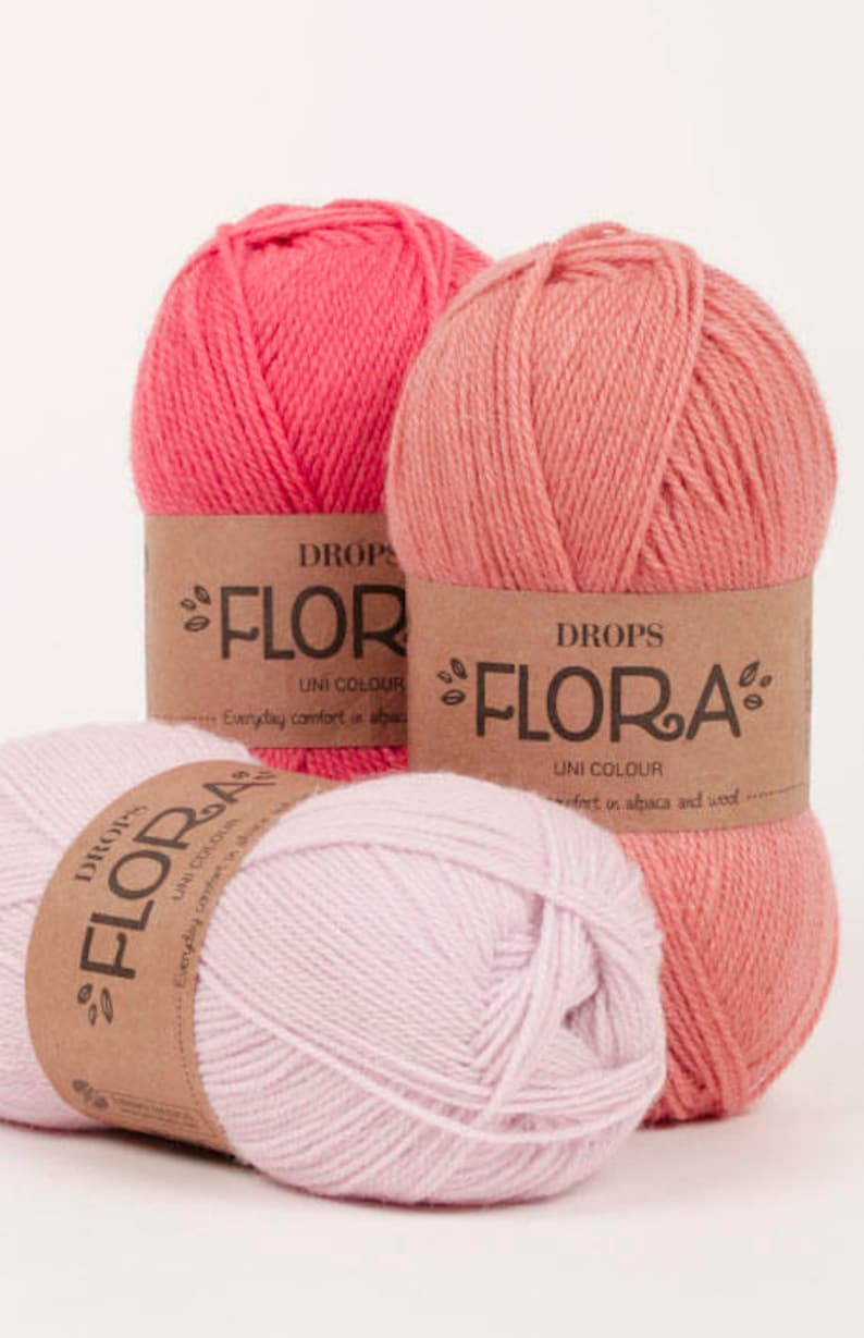 Alpaca and Wool yarn DROPS FLORA Yarn for knitting Sock yarn Crochet yarn Thin yarn Wool blend yarn image 10