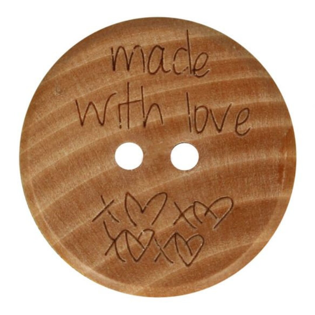 Wooden Buttons Natural Buttons Wood made With Love Buttons for Baby ...