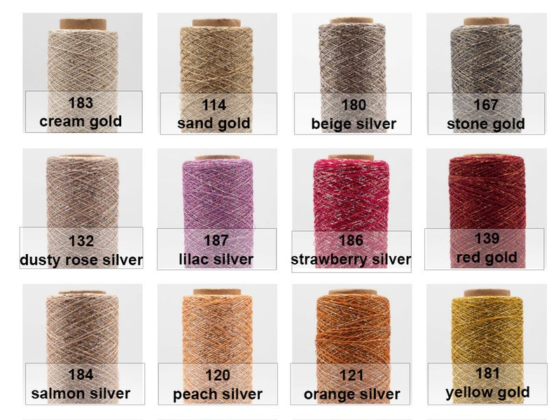 Glitter yarn STELLARIS Kremke Metallic yarn Lace yarn Sparkle yarn Shimmering yarn Christmas yarn Gold yarn Silver yarn image 4