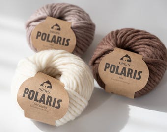 DROPS Polaris Super Bulky Wool Yarn – Mixed Colors, Good for Felting (100% Wool)