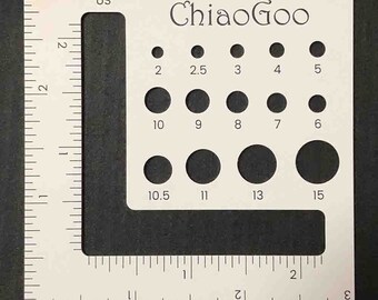 Mesureur 7,5 x 7,5 cm pour les aiguilles CHIAOGOO - Jauge d'aiguilles - Matériel de tricot - Outils de tricot - Accessoires de tricot