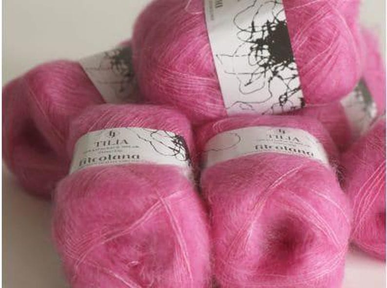 Hilo de encaje de seda Filcolana TILIA Kid Mohair, 25 g, 230 yardas imagen 14