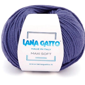 Merino yarn worsted weight Lana Gatto MAXI SOFT Merino wool yarn for knitting - Aran yarn - 50g 90 m - Soft wool yarn for babies, kids