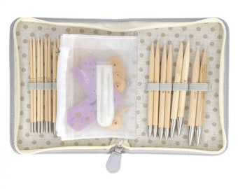 TULIP Large set of CarryC Long Interchangeable needles set - Bamboo needles set - Size US 4 - US 13 (Size 3.50mm-9.00mm)