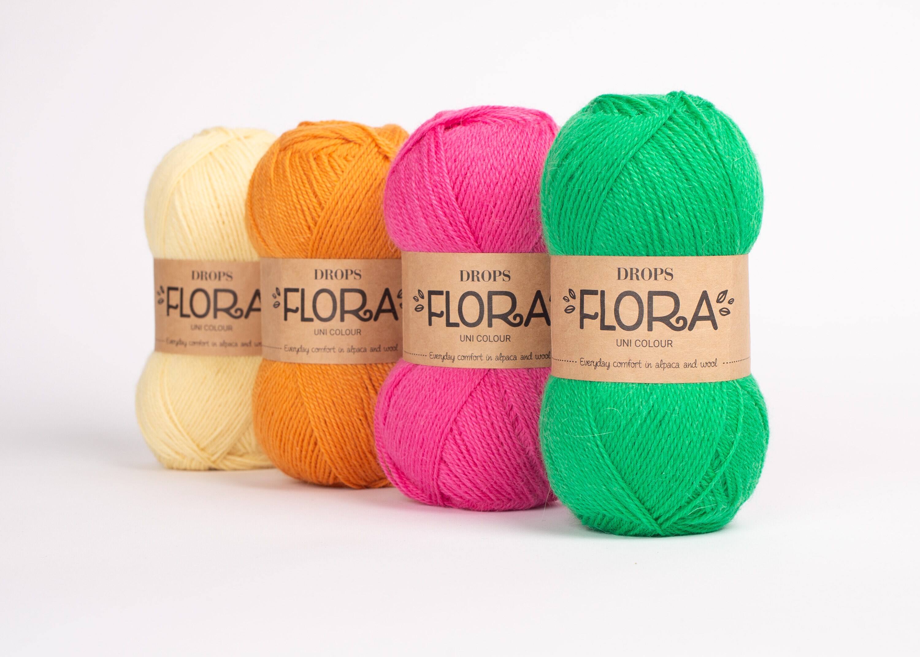 65% Wool 35% Alpaca Yarn, Drops Flora, 1 or Superfine, Fingering Weight, 4  ply, 1.8 oz 230 Yards per Ball (02 White)