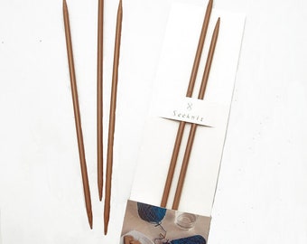 SEEKNIT Koshitsu Agujas de doble punta - Agujas de bambú para tejer - DPN 20 cm (8 in)