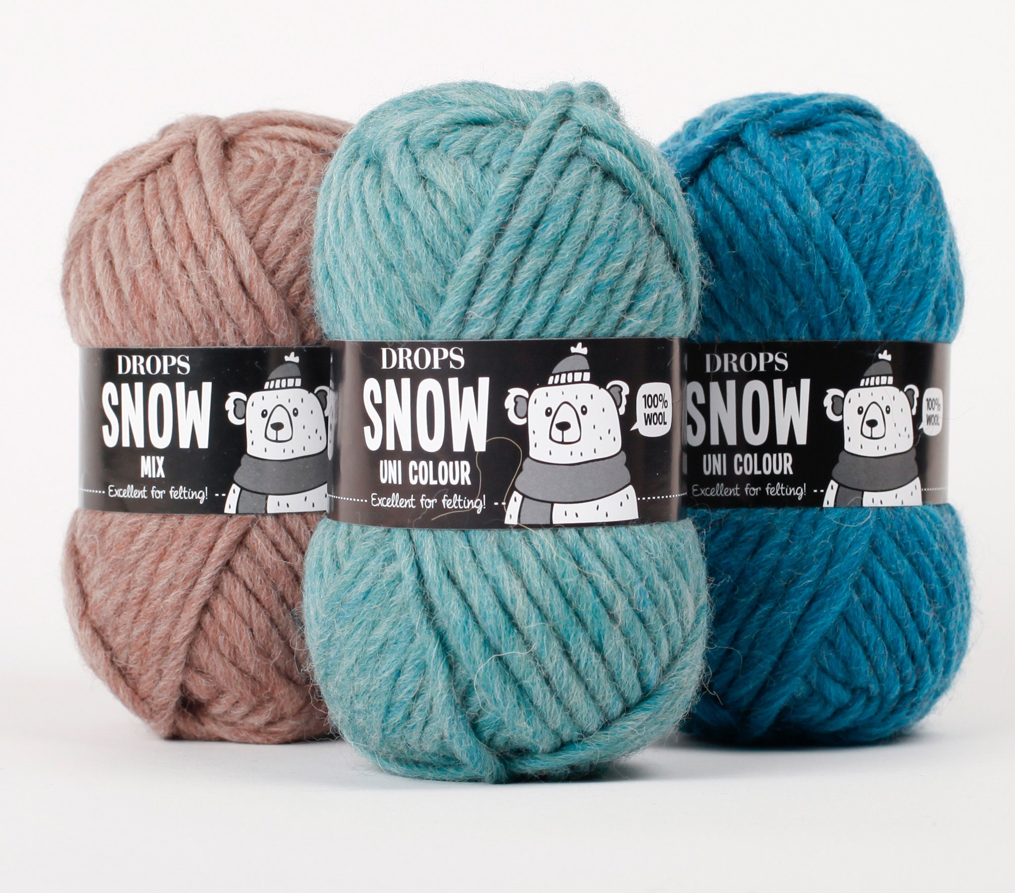Chunky Wool Yarn Big Yarn Bulky Yarn DROPS SNOW ESKIMO Felting