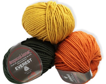 Bulky merino wool yarn Tropical Lane EVEREST Superwash yarn 100 g 90 m Natural wool yarn 24 colors