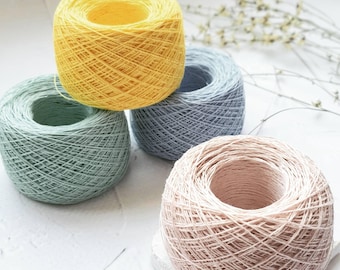 Lithuanian linen lace weight yarn, summer yarn in 50 g (1.8 oz) balls, linen yarn