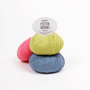 Hilo de lana Drops COTTON MERINO Superwash – Grosor DK Worsted, 50 g, 120 yardas imagen 11