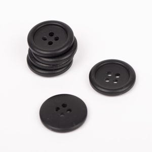 Bottoni rotondi nero opaco - misure 18 mm, 20 mm, 23 mm - prezzo per 1 bottone