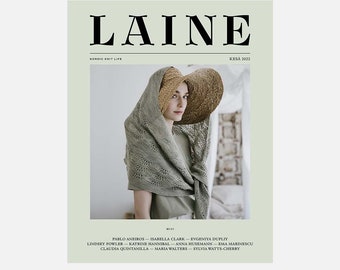 Livre de tricot LAINE numéro 14 WIVI en anglais (été 2022) 10 beaux modèles de tricot ainsi que des articles intéressants