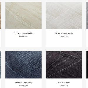 Hilo de encaje de seda Filcolana TILIA Kid Mohair, 25 g, 230 yardas imagen 11