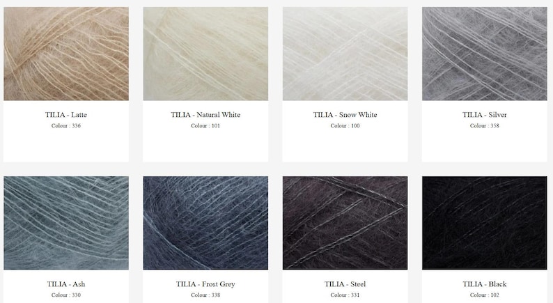 Hilo de encaje de seda Filcolana TILIA Kid Mohair, 25 g, 230 yardas imagen 11