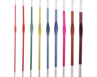 Individual single ended crochet hooks knitpro zing - colorful crochet hooks - metal hook - crochet gift - crochet tools