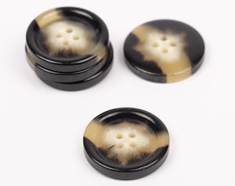 Round Buttons Horn imitation Mocha color - Three sizes 18 mm, 23 mm, 25 mm - Brown buttons for cardigan - Price per 1 button