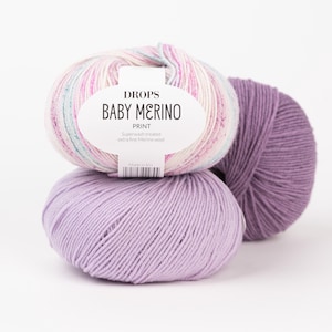 Superwash Merino Wool Drops BABY MERINO Fingering Weight Yarn 50g 191 Yards image 17