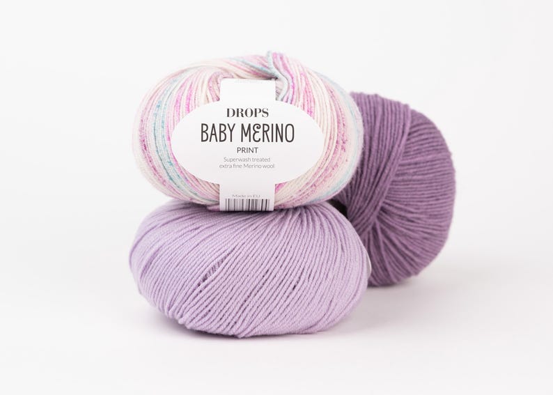 Superwash Merino Wool Drops BABY MERINO Fingering Weight Yarn 50g 191 Yards image 17