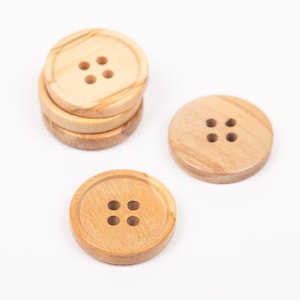Round Buttons Olive Wood - Three sizes 15 mm, 20 mm, 25 mm - Wooden buttons for cardigan - Price per 1 button