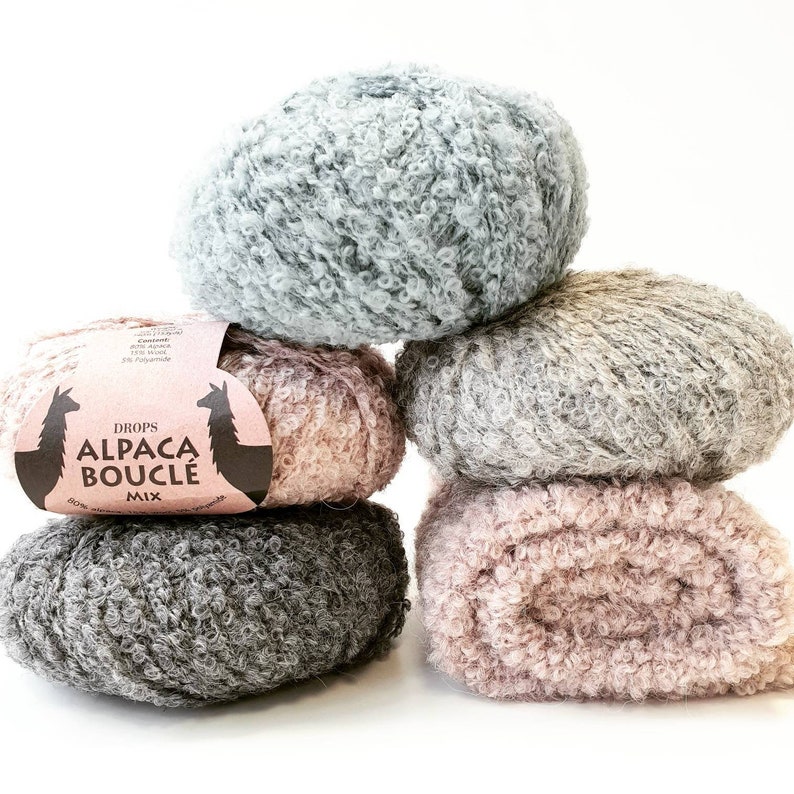 DROPS Alpaca Boucle Alpaca Yarn Alpaca Fiber Wool Yarn Etsy
