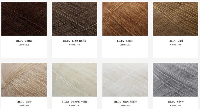 Hilo de encaje de seda Filcolana TILIA Kid Mohair, 25 g, 230 yardas imagen 10