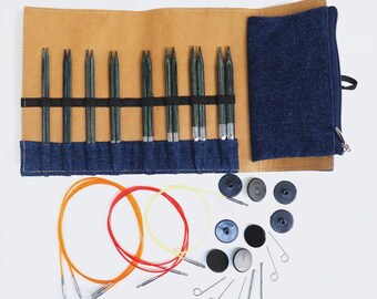 KnitPro Nova Regal Set Ferri Circolari Intercambiabili 12,7cm – 11 Misure, 5 Cavi E Accessori, Con Custodia E Borsa Artsiga Crafts