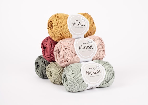 DROPS Muskat Mercerized Cotton Yarn – Soft Amigurumi, Crochet, Knitting Thread - 50g 109 Yards