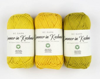 BC GARN Summer in Kashmir Cotton and cashmere blend yarn - Organic cotton blend yarn - Baby yarn - 50 g 165 m - GOTS certified