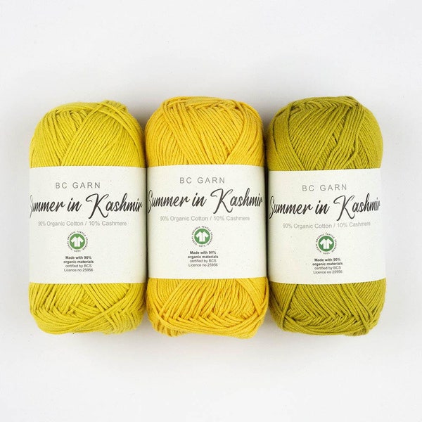 BC GARN Summer in Kashmir Cotton and cashmere blend yarn - Organic cotton blend yarn - Baby yarn - 50 g 165 m - GOTS certified