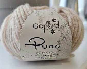 Gepard Garn PUNO Baby Alpaca and Merino Wool Tube yarn 50 g 110 m Mulesing free Bulky weight yarn