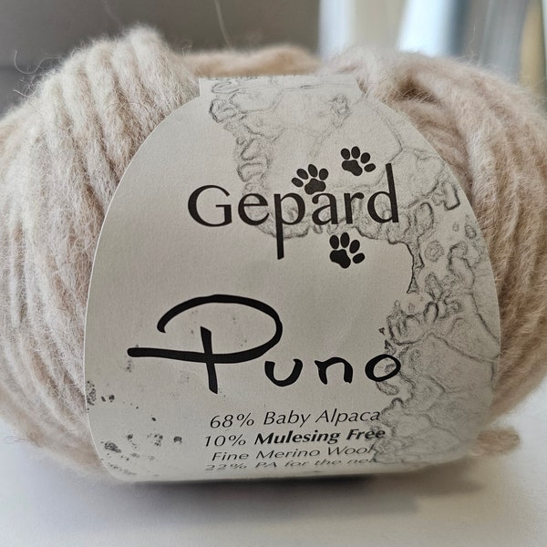 Gepard Garn PUNO Baby Alpaca and Merino Wool Tube yarn 50 g 110 m Mulesing free Bulky weight yarn