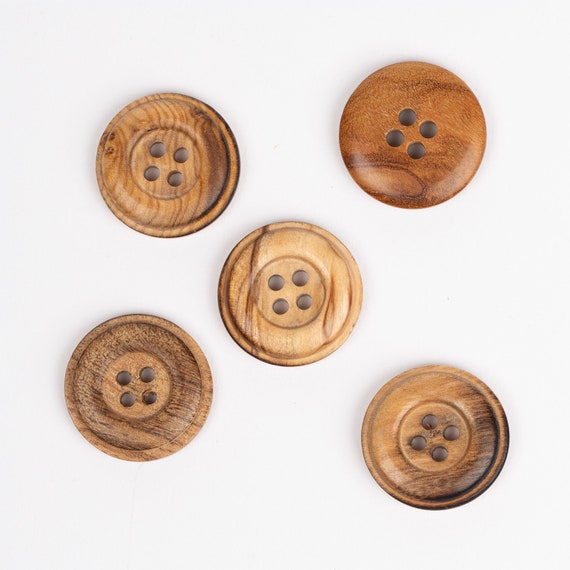 Bottoni in legno d'ulivo - 2 fori - Varie misure (10, 12, 15, 18, 20 e 25  mm) - Prodotti e spediti dalla SPAGNA - (10 mm)