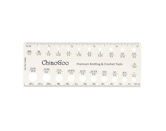 Chiaogoo Needle Gauge: Knitting Needle Size Tool (1.5-10mm)