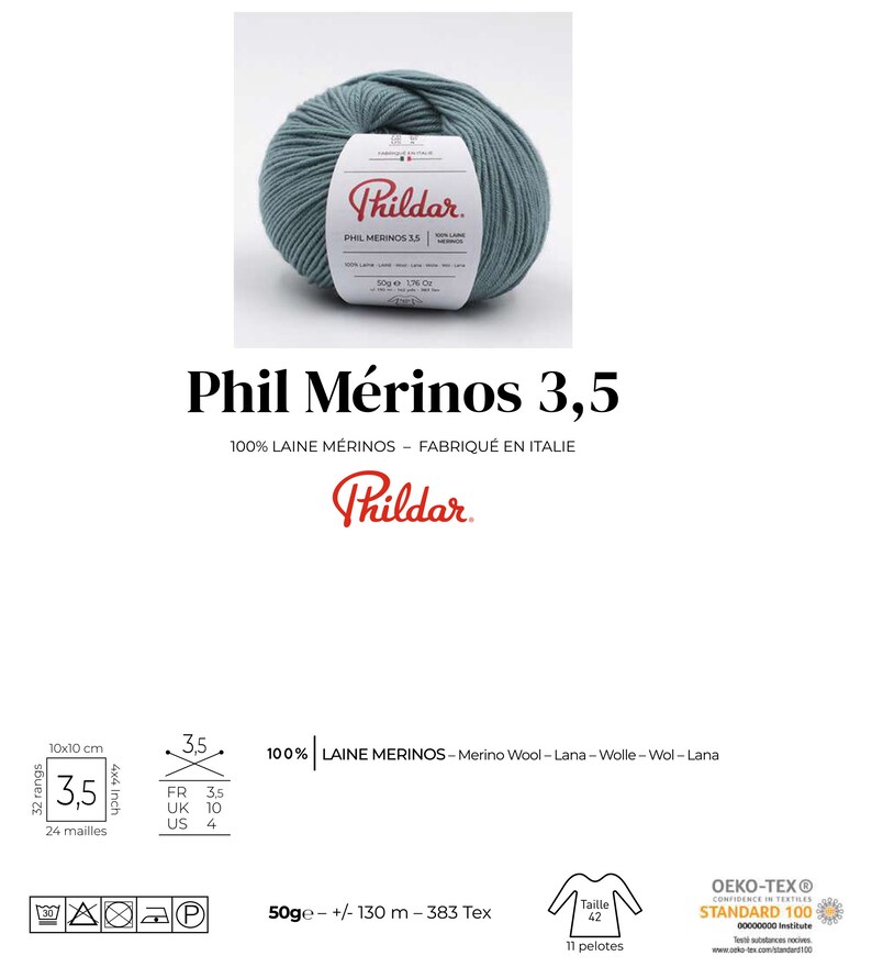 Baby Yarn Sport Weight Yarn PHILDAR MERINOS 3.5 Merino Etsy