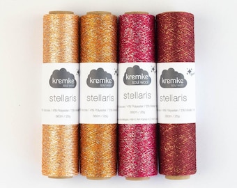 Glitter yarn STELLARIS Kremke Metallic yarn - Lace yarn - Sparkle yarn - Shimmering yarn - Christmas yarn - Gold yarn - Silver yarn