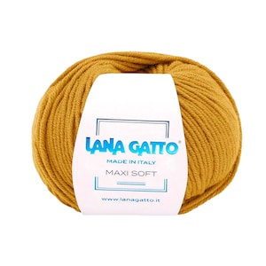 Merino yarn worsted weight Lana Gatto MAXI SOFT Merino wool yarn for knitting - Aran yarn - 50g 90 m - Soft wool yarn for babies, kids