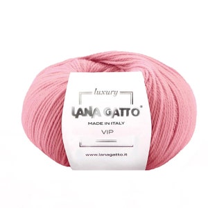 Lana Gatto VIP Kaschmir und Merinowolle Sport Gewicht - 50g 200 m - Weiches Wollgarn