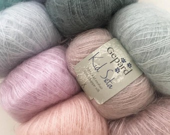 GEPARD Garn KID SETA Mohair yarn, Kid mohair, Lace yarn, Mohair silk yarn, Knitting yarn, Yarn for knitting, Wool yarn, Super kid mohair