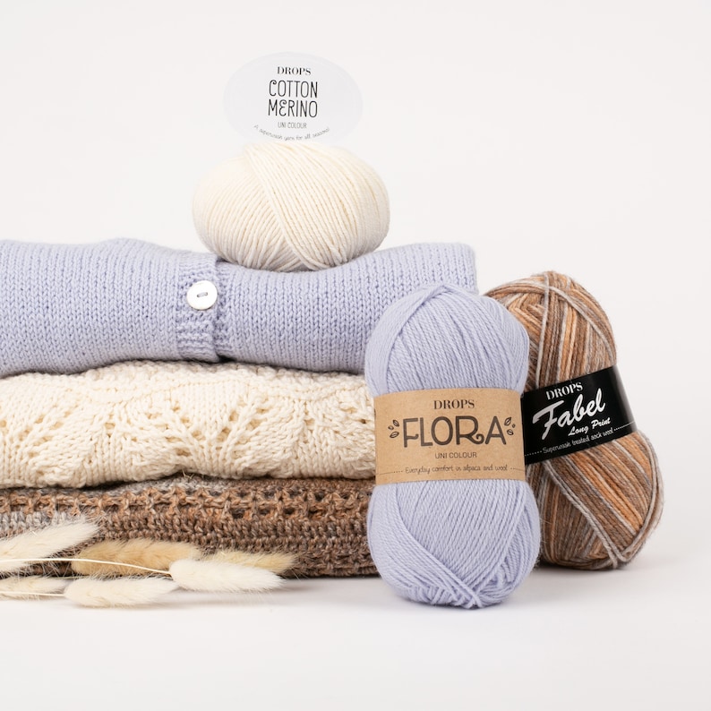 Alpaca and Wool yarn DROPS FLORA Yarn for knitting Sock yarn Crochet yarn Thin yarn Wool blend yarn image 8