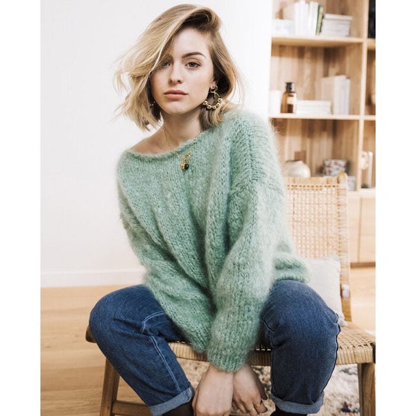 Grobstrick Mohair Pullover Strickanleitung für Anfänger - Sweater Lana von Phildar - Größen XS bis XL
