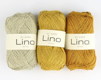 BC Garn LINO sport weight linen yarn, Summer yarn in 50 g (1.8 oz) skeins 150 m